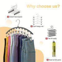 Perchero de alineación para ropa en acero inoxidable multifuncional, ahorrador de espacio, organizador de armario para pantalones - details 4