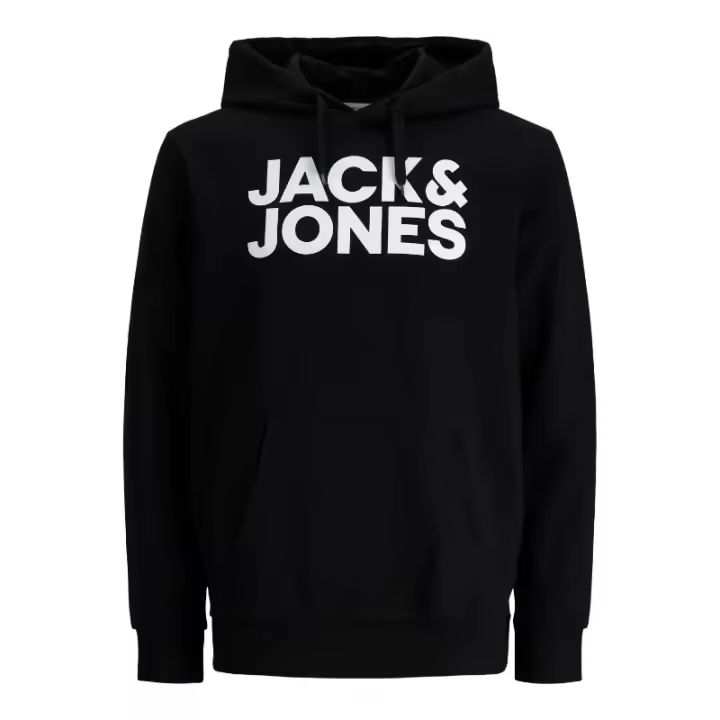 Sudadera con capucha Jack&Jones, bolso frontal grueso de 270 g Mod JJCorp impreso moda casual para hombre - 1