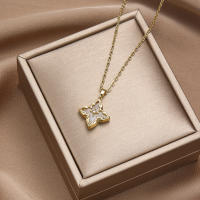 Collar de piedras preciosas de trébol de moda para mujer, regalo de cumpleaños, regalo de vacaciones - details 3