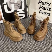 Las mujeres de suela gruesa botines, botas de motorista británico mejorado, otoño e invierno nuevo estilo - details 9