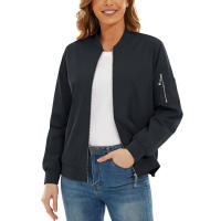 MAGCOMSEN-chaquetas Bomber para mujer, chaqueta informal con cremallera, abrigo cortavientos impermeable, prendas de vestir con 3 bolsillos, otoño - details 23