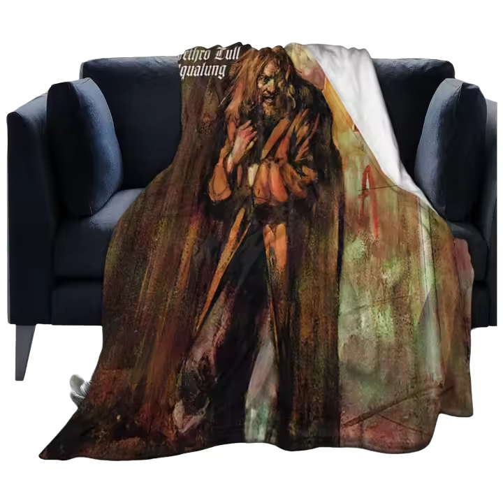 Manta Suave de Franela Jethro Rock Tull Band Aqualung Cubierta Cálida para Sofá, Sofá, Cama - 1
