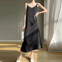 Nuevo vestido de tirantes de seda de morera antiarrugas para mujer, novedad de verano 2025, falda larga holgada. - details 1