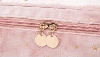 Estuche para maquillaje de terciopelo, bolsa para cosméticos con forma de estrella, bolsa de viaje portátil para maquillaje, bolsa de almacenamiento para artículos de tocador con asa - details 0