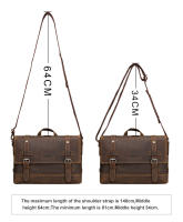 CONTACT'S crazy horse-Bolso de piel auténtica para hombre, bandolera vintage para ordenador portátil, bolso cruzado - details 4