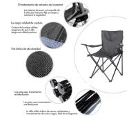 Set de 2 Sillas camping plegable portátil sillas pesca camping playa con reposabrazos y bolsa de transportesenderismo trekking - details 6