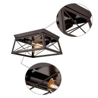 plafón industrial lámpara de araña de granja de 2 luces para cocina isla comedor dormitorio vestíbulo pasillo - details 0