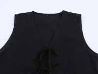 ZOCI- novedad de verano, camiseta sin mangas de mezcla de lino con bordado hueco resistente a la moda para mujer - details 3