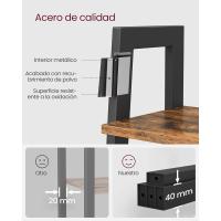 Industrial, Fácil de Montar, para Salón, Dormitorio, Cocina, Marrón Rústico y Negro LLS45X - details 1