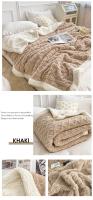 Manta suave a cuadros para adultos y niños, edredón de felpa, colcha cálida de invierno para camas, sofá y cama - details 11