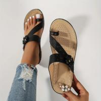 Women Flower Decor Wedge Sandals Casual Loop Toe Platform Sandals Comfortable Summer Sandals - details 7