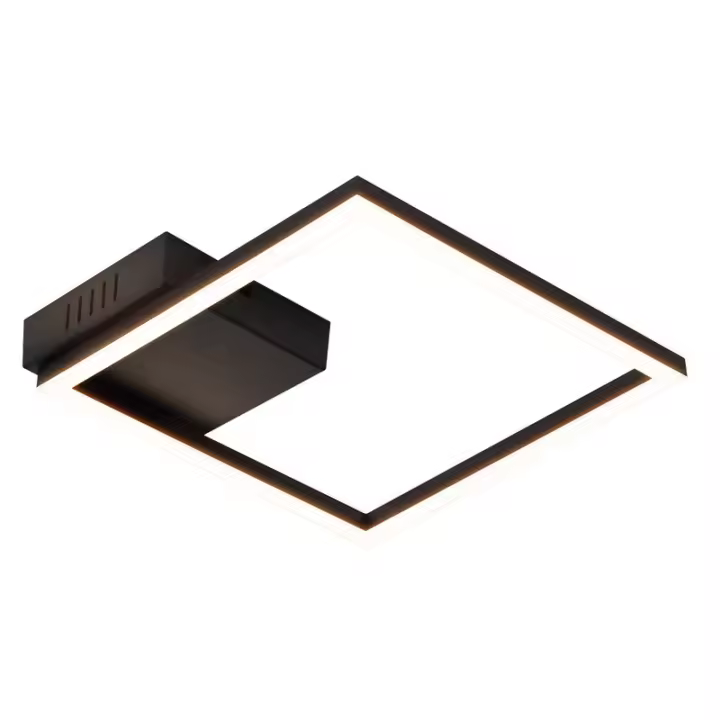 CBJKTX Luz de techo LED Luz de techo de cocina Lámpara de dormitorio Lámpara de cocina negra blanca cálida Diseño moderno 3000K 12W Cuadrado - 1