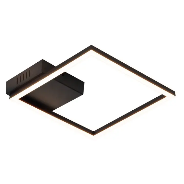 CBJKTX Luz de techo LED Luz de techo de cocina Lámpara de dormitorio Lámpara de cocina negra blanca cálida Diseño moderno 3000K 12W Cuadrado - 1