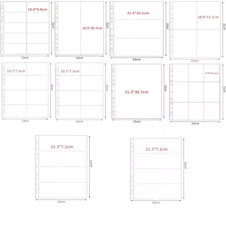 Funda para tarjetas con múltiples bolsillos A4, carpeta para sesión fotográfica Kpop, PP, álbum de fotos transparente, páginas de repuesto, fundas para álbum de fotos DIY - 1