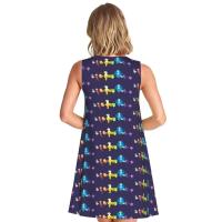 Vestido Duo de búho sin mangas informal para mujer, divertido pájaro verde, viajes personalizados, D-Duogos - details 25