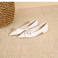 Nueva hebilla de cinturón, boca poco profunda, zapatos individuales de suela plana, zapatos individuales casuales - details 24
