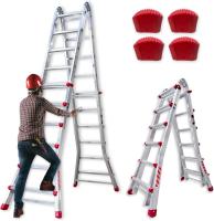 Escalera Plegable de Aluminio Extensible a 5 Metros 150kg Posiciones Múltiples Certificada EN131 - details 4