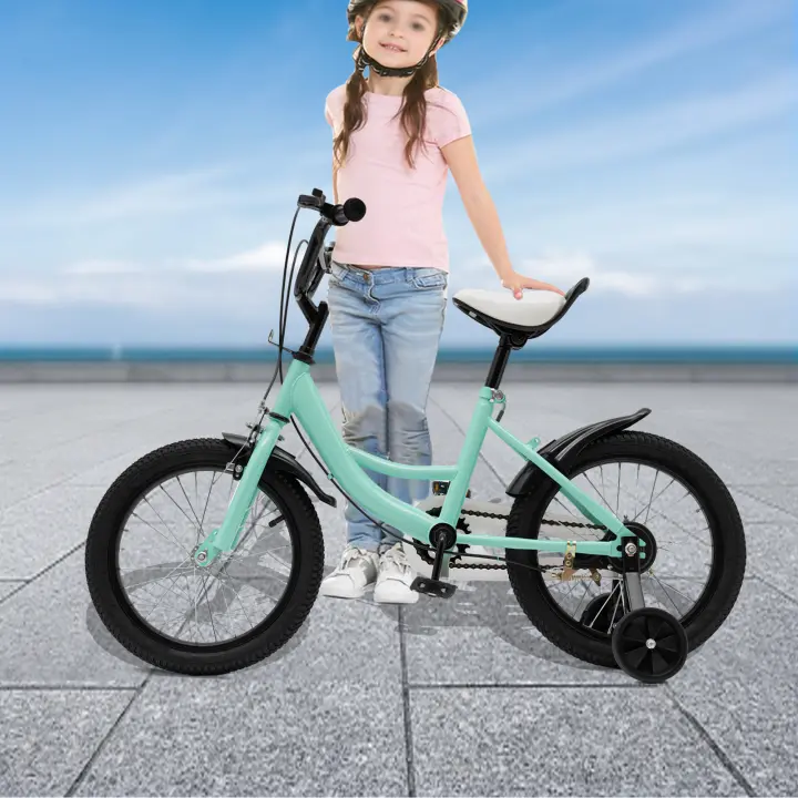 Bicicleta infantil de 16 pulgadas con ruedas extraíbles y mango antideslizante, para niños - 1