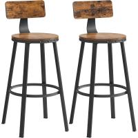 Respaldo, taburetes de cocina, marco de acero, asiento de 73,2 cm de alto, fácil montaje, industrial. - details 0