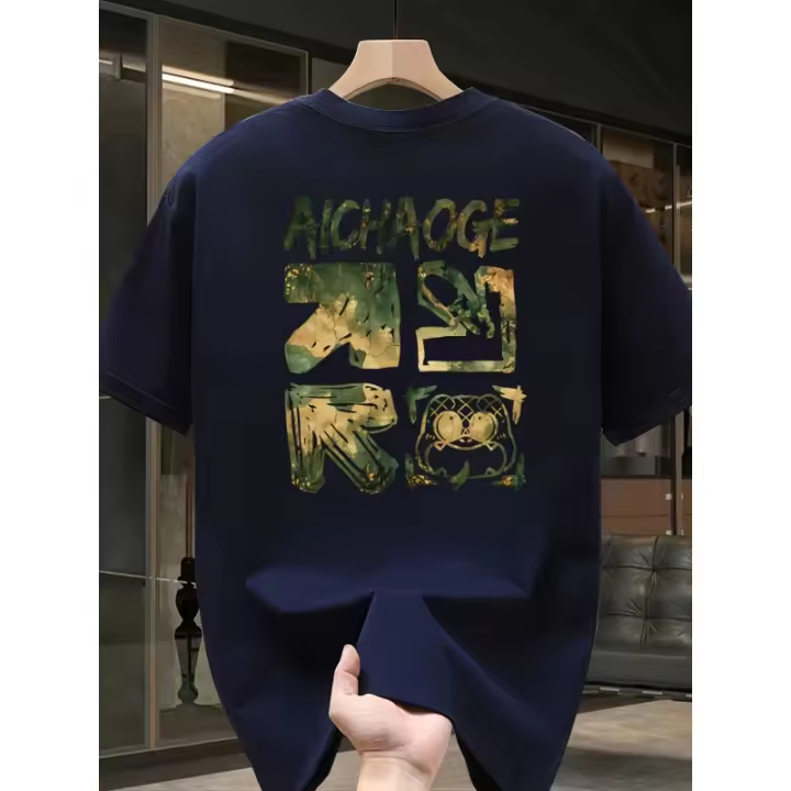 Camiseta de Algodón Puro 100% Camiseta de Verano para Hombres con Manga Corta y Cuello Redondo - 1