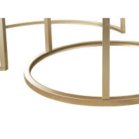 Mesa de centro con textura de mármol para sala de estar, 2 piezas, sofá lateral, mesa redonda de té, 2 en 1, combinación de muebles, Blanco dorado - details 11