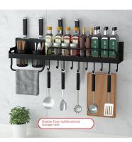Estante de Aluminio Espacial Ahorro de Espacio, Sin Aros, Soporte Antirrojo para Cuchillos, Vajillas, Botellas de Especias Montado en la Pared - details 47