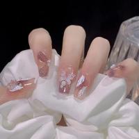 Pack de 24 piezas uñas removibles media y larga manicura parche uñas postizas - details 48