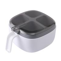 Caja de alimentación de cuatro grados artículos de cocina color crash tapa transparente con cuchara tipo de prensa condimento caja poner sal MSG condimento - details 9