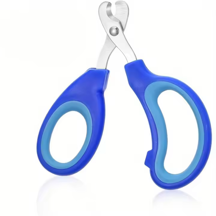 Cortauñas de acero inoxidable para mascotas para reptiles, pájaros y animales pequeños: mangos azules ergonómicos, bordes afilados para cortar metal, herramienta segura y cómoda para el cuidado de uñas para dragones barbudos, gatos, cobayas, perros, conej - 1