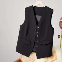 Chaqueta, ropa de abrigo para mujer, blusas elegantes, novedad de primavera, chaleco sin mangas de color sólido vintage, abrigo, chaqueta corta Tre - details 6