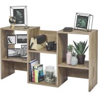 Estantería decorativa/estantes flotantes/Estantería de madera/Estantería con 4 estantes, oficina,modular, sala de estar, biblioteca - Display Shelf SRK-W3 - Marrón ceniza - details 2