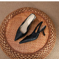 Sandalias de aguja nuevas, sencillas y versátiles, con estampado de leopardo y espalda puntiaguda. - details 29