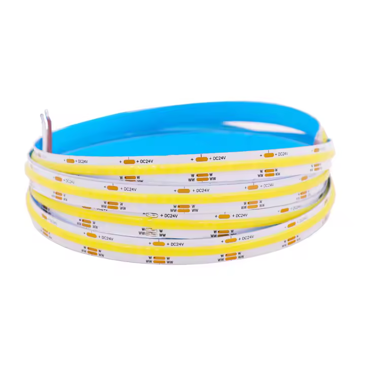 Tira de luces LED COB CCT, cinta Flexible de alta densidad, regulable, FOB, 608 K a 2700K, iluminación cambiable, DC12V, 24V, 6500 Led/m - 1