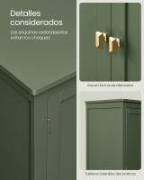 Mueble de Baño, Armario de Baño, Armario de Cocina, Armario Almacenaje con 4 Puertas, Estantes Regulables, 30 x 60 x 110 cm, Blanco - details 11