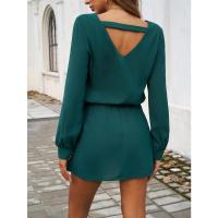 Vestido de manga larga para mujer, elegante color sólido, de moda, suelto, informal, barato - details 11