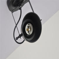 Foco de hierro forjado negro Vintage, lámpara de acento E27, ajustable en pared o techo montaje empotrado, iluminación para Loft, cafetería, Bar, tienda - details 3