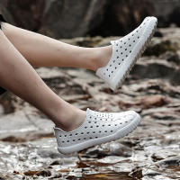 Al aire libre pareja agujero zapatos vadear tendencia de ocio sandalias de playa de los hombres y las mujeres transpirable suela suave hueco zapatos de lluvia - details 5