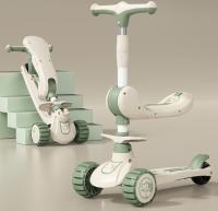 Patinete para Niños 3 en 1 Patinete con LED Parpadeante Manillar Ajustable Asiento Desmontable - details 0