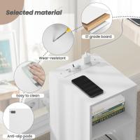 Mesitas de noche Mesita de noche Mesa auxiliar estrecha con 2 enchufes 2 puertos USB Mesa de centro de almacenamiento - details 6