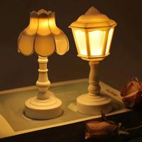 Lámparas de mesa LED con batería y botón de flor geométrica, escritorio de noche para dormitorio, comedor, luz nocturna táctil, decoración moderna y sencilla - details 5