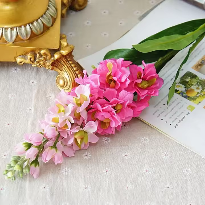Flores falsas de seda, jacinto Artificial, rama de flor violeta grande de 80cm para novia - 1