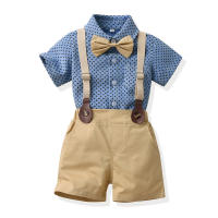 Conjunto de ropa de verano para niños, traje de lazo para fiesta de boda, traje de caballero con tirantes para niños - details 0