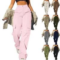 Pantalones Harajuku de lino y algodón, pantalones de pierna ancha de cintura alta de sarga elástica, ropa informal de pierna recta Chino Y2k, moda 2024 - details 0