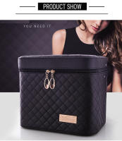 New Women Makeup Bag Waterproof PU Leather Large Capacity Multi-layer travel cosmetic bags Jewelry Storage Box With Mirror - details 1
