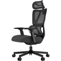 Oficina Ergonómica con Cojín de Muelle de 10 CM, Soporte Lumbar, Apoyabrazos y Reposacabezas Ajustable - Silla Escritorio Cómoda (Negro) - details 0