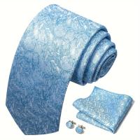 Juego de pañuelos y gemelos florales, corbatas de moda para hombre, 4 piezas - details 13