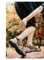 Primera capa de piel de cerdo sandalias de los hombres de verano de ocio al aire libre montañismo sandalias de playa bolsa cabeza sandalias - details 16