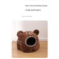 Cama suave para gato y perro, casa de invierno para dormir profundamente, cojín extraíble, tienda cerrada para mascotas, suministros para cachorros - details 5