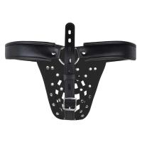 Cesta de castidad de cuero de poliuretano para hombre, ropa interior, tirantes abiertos a la cadera para gay, Tanga sexy con cerradura - details 1
