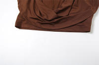 BUNO-Conjunto elegante de 2 piezas con pliegues de gato extraño para mujer, Tops cortos sexis sin mangas con cuello bajo + Pantalones rectos con borlas de cintura Irregular, traje liso - details 35
